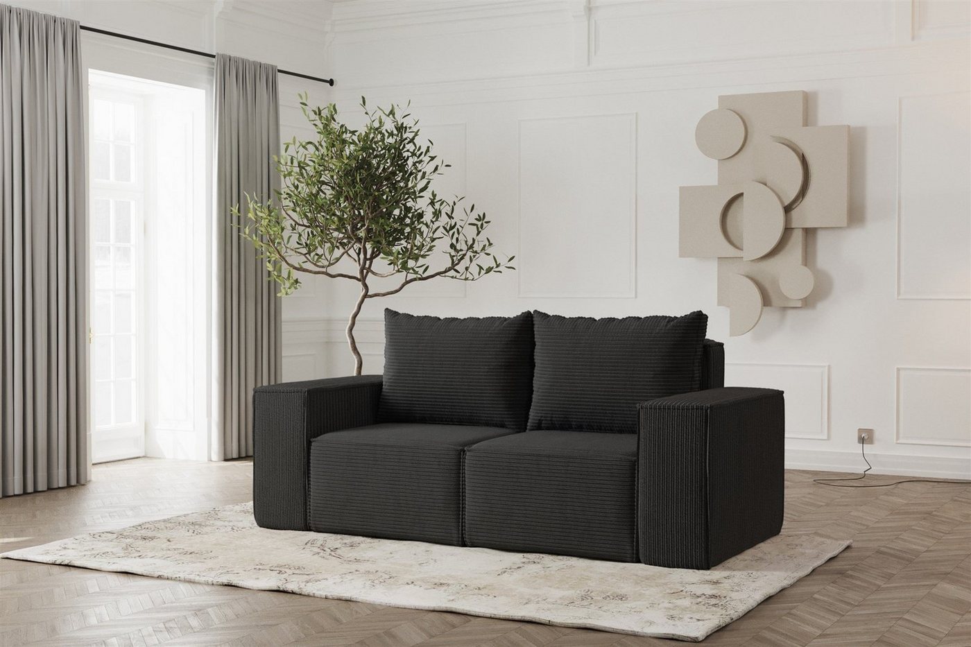 Fun Möbel 2-Sitzer Sofa Designersofa ESTELLE 2-Sitzer in Stoff, Rücken echt bezogen Fun Möbel 2-Sitzer Sofa Designersofa ESTELLE 2-Sitzer in Stoff, Rücken echt bezogen von Fun Möbel