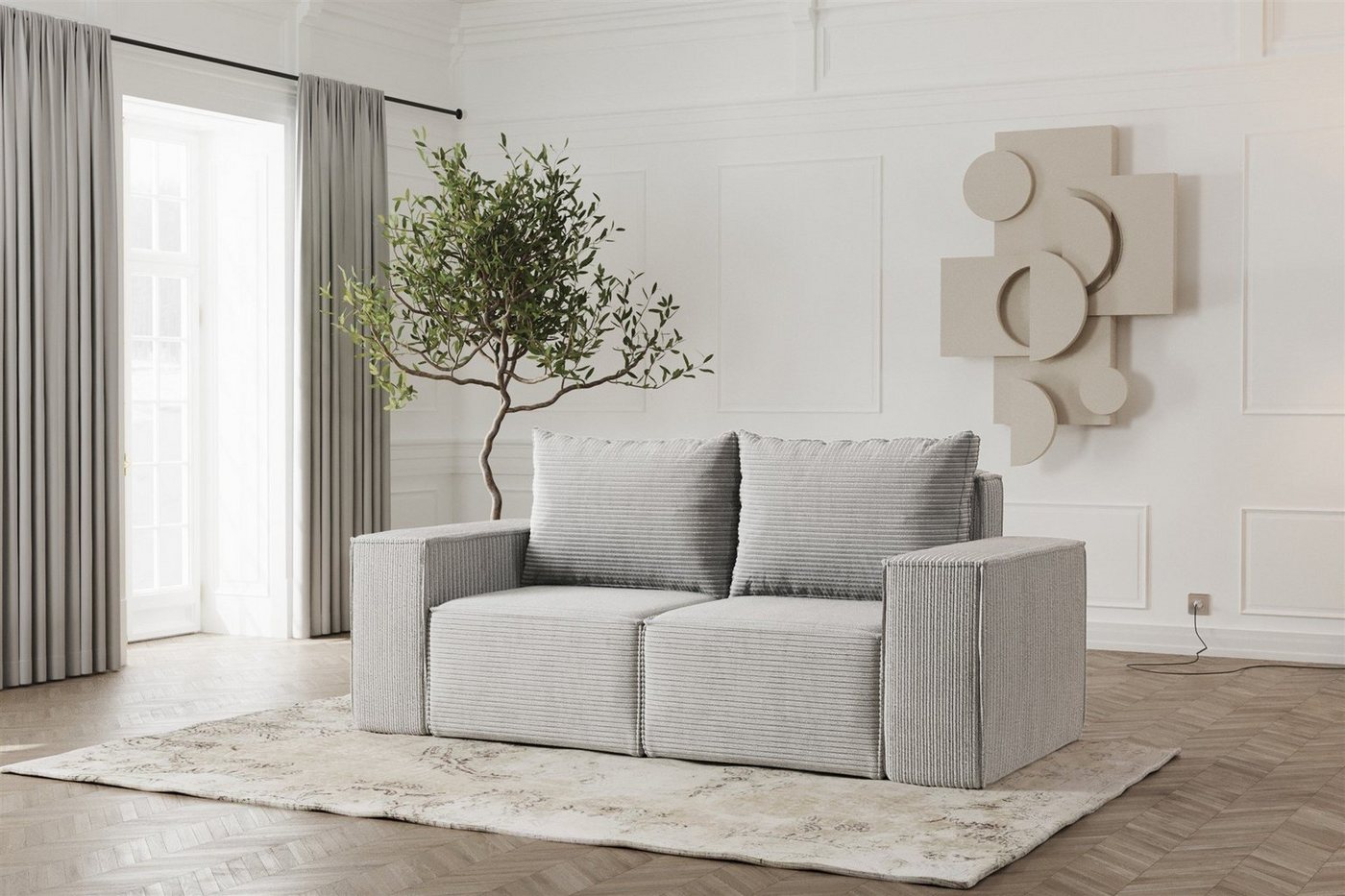 Fun Möbel 2-Sitzer Sofa Designersofa ESTELLE 2-Sitzer in Stoff, Rücken echt bezogen Fun Möbel 2-Sitzer Sofa Designersofa ESTELLE 2-Sitzer in Stoff, Rücken echt bezogen von Fun Möbel