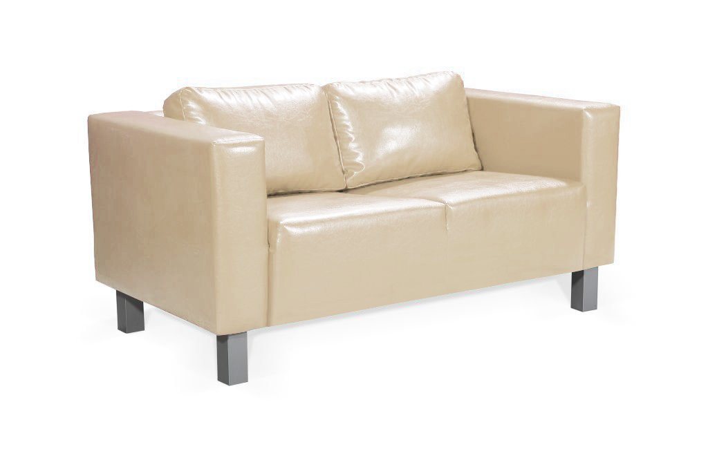 Fun Möbel 2-Sitzer Sofa Designersofa MAILAND 2-Sitzer in Kunstleder, inkl. 2 Rückenkissen von Fun Möbel