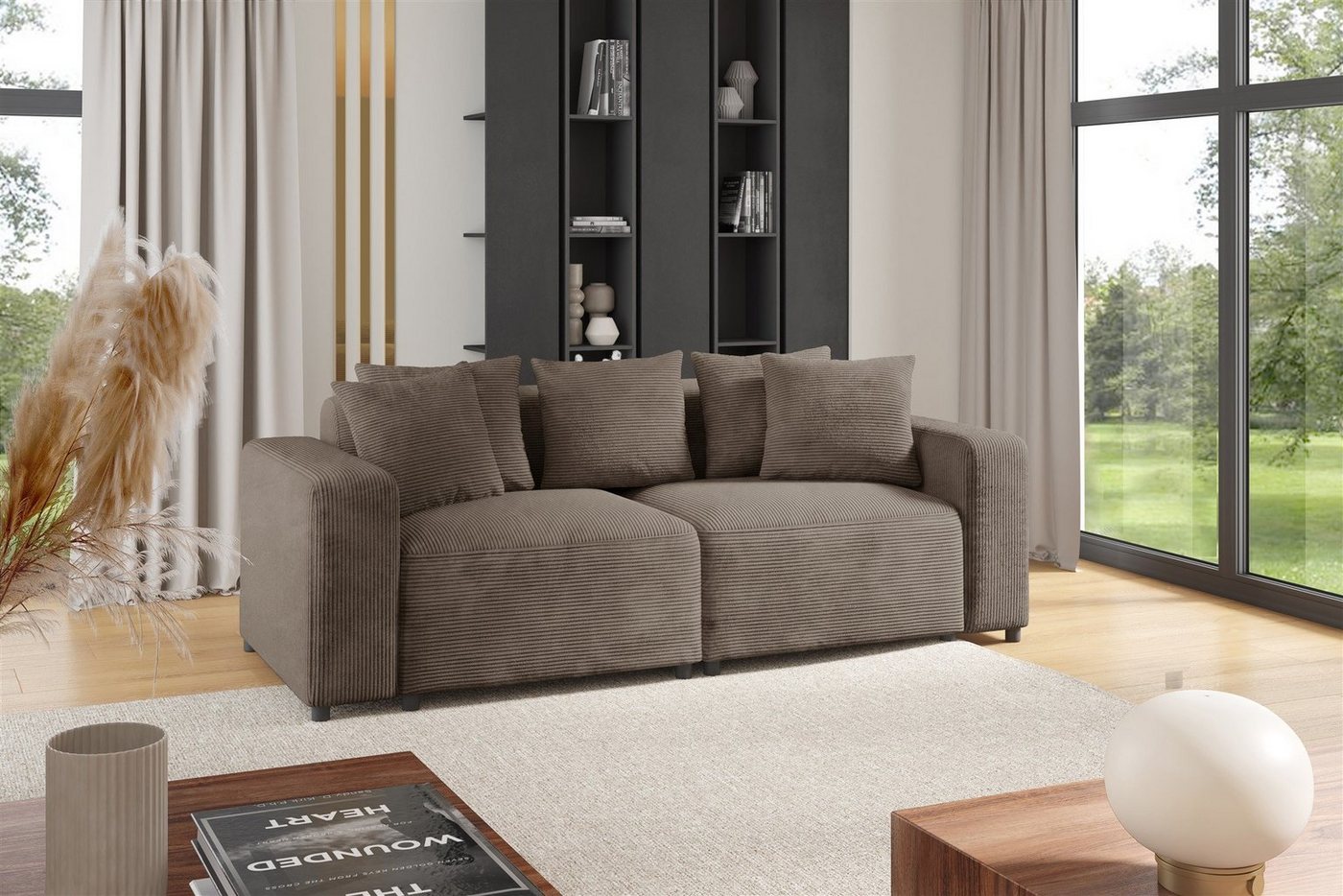 Fun Möbel 2-Sitzer Sofa Designersofa MEGAN in Stoff Poso, inkl. 5 Zierkissen, Rücken echt bezogen Fun Möbel 2-Sitzer Sofa Designersofa MEGAN in Stoff Poso, inkl. 5 Zierkissen, Rücken echt bezogen von Fun Möbel