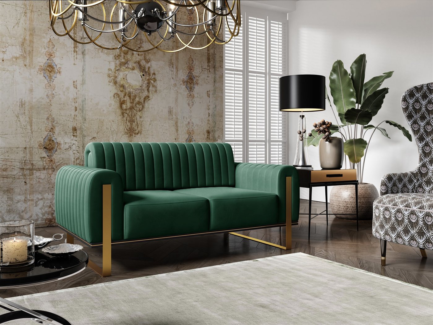 Fun Möbel 2-Sitzer Sofa Designersofa VALERIE in Stoff Elisa Velvet, auch im Set erhältlich, Rückenlehne verstellbar Fun Möbel 2-Sitzer Sofa Designersofa VALERIE in Stoff Elisa Velvet, auch im Set erhältlich, Rückenlehne verstellbar von Fun Möbel