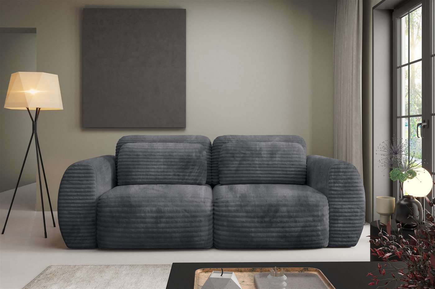 Fun Möbel 2-Sitzer Sofa mit Schlaffunktion SIMONE in Stoff Ambience, Rundumbezug, inkl. 4 Rückenkissen Fun Möbel 2-Sitzer Sofa mit Schlaffunktion SIMONE in Stoff Ambience, Rundumbezug, inkl. 4 Rückenkissen von Fun Möbel