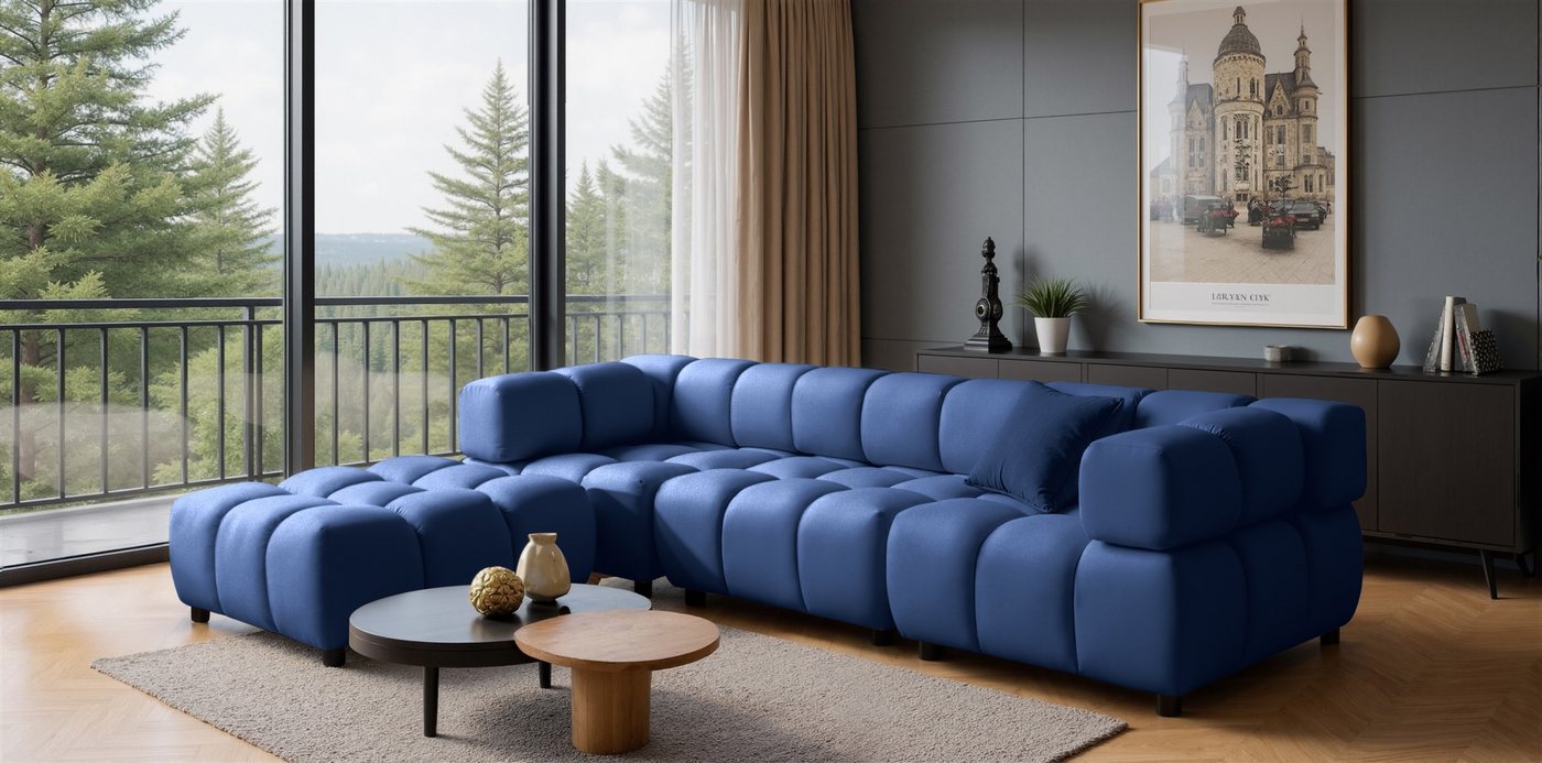 Fun Möbel 3-Sitzer Designersofa FLOW inkl.1xPolsterhocker in Stoff Bluvel, mit Hockern zum Ecksofa erweiterbar, zum Ecksofa erweiterbar Fun Möbel 3-Sitzer Designersofa FLOW inkl.1xPolsterhocker in Stoff Bluvel, mit Hockern zum Ecksofa erweiterbar, zum Ecksofa erweiterbar von Fun Möbel