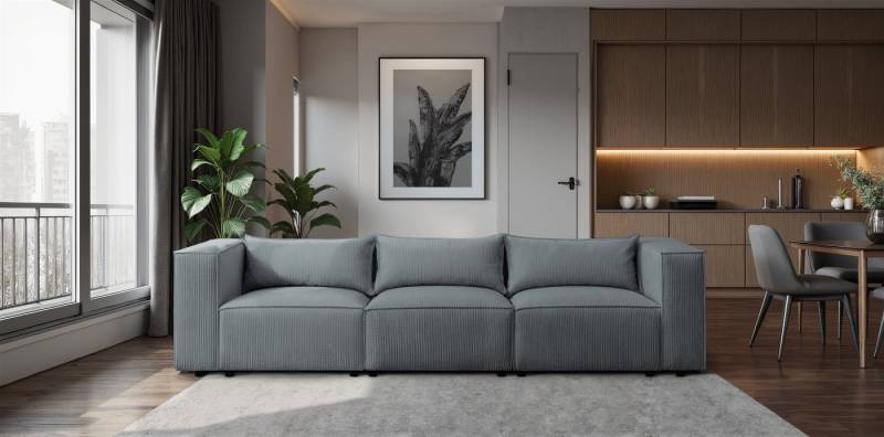 Fun Möbel 3-Sitzer Designersofa NEVIO in Stoff Lincoln, Rundumbezug Fun Möbel 3-Sitzer Designersofa NEVIO in Stoff Lincoln, Rundumbezug von Fun Möbel