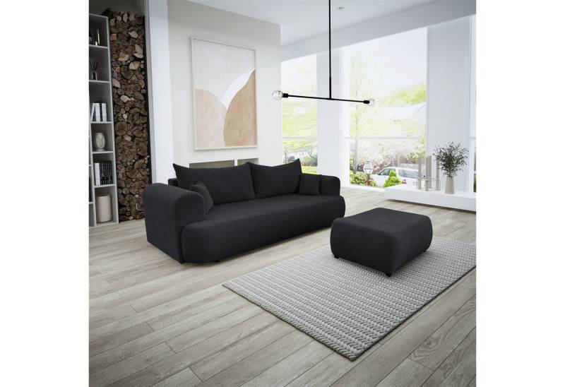 Fun Möbel 3-Sitzer Schlafsofa ANIKE 3-Sitzer inkl. Hocker in Stoff Now or Never, inkl. Bettkasten, mit Bettkasten von Fun Möbel
