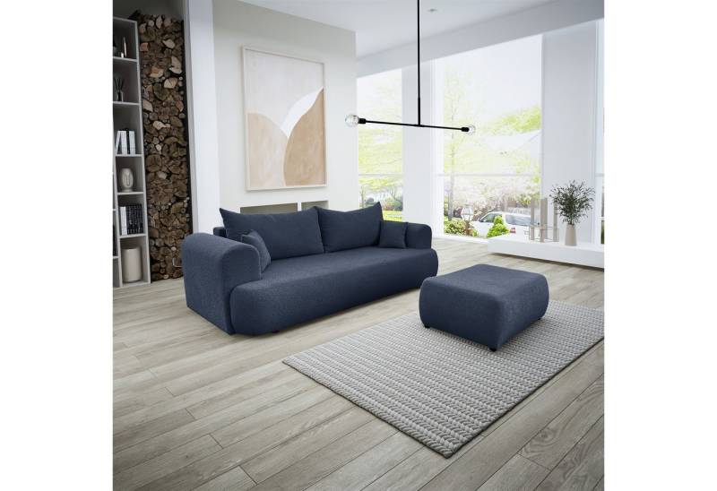 Fun Möbel 3-Sitzer Schlafsofa ANIKE 3-Sitzer inkl. Hocker in Stoff Now or Never, inkl. Bettkasten, mit Bettkasten von Fun Möbel