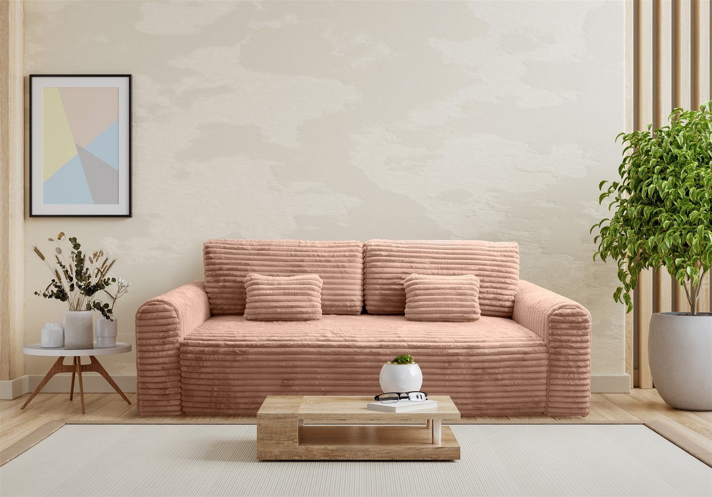 Fun Möbel 3-Sitzer Schlafsofa Designersofa Sofa GWEN in Stoff Vito, Inkl. Schlaffunktion mit Bettkasten, Inkl. 2 x Rückenkissen Fun Möbel 3-Sitzer Schlafsofa Designersofa Sofa GWEN in Stoff Vito, Inkl. Schlaffunktion mit Bettkasten, Inkl. 2 x Rückenkissen von Fun Möbel