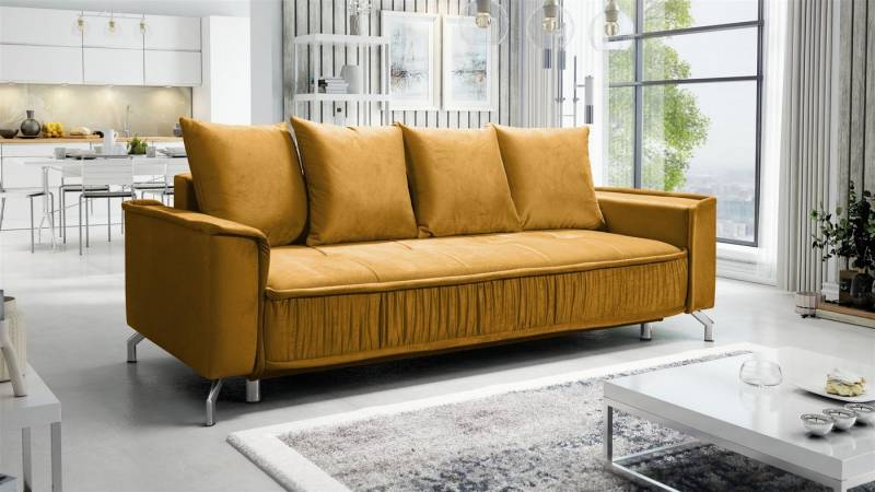 Fun Möbel 3-Sitzer Schlafsofa Sofa FLORENCE in Stoff Bubble oder Element, Inkl. Schlaffunktion mit Bettkasten, Inkl. 4 Rückenkissen Fun Möbel 3-Sitzer Schlafsofa Sofa FLORENCE in Stoff Bubble oder Element, Inkl. Schlaffunktion mit Bettkasten, Inkl. 4 Rückenkissen von Fun Möbel