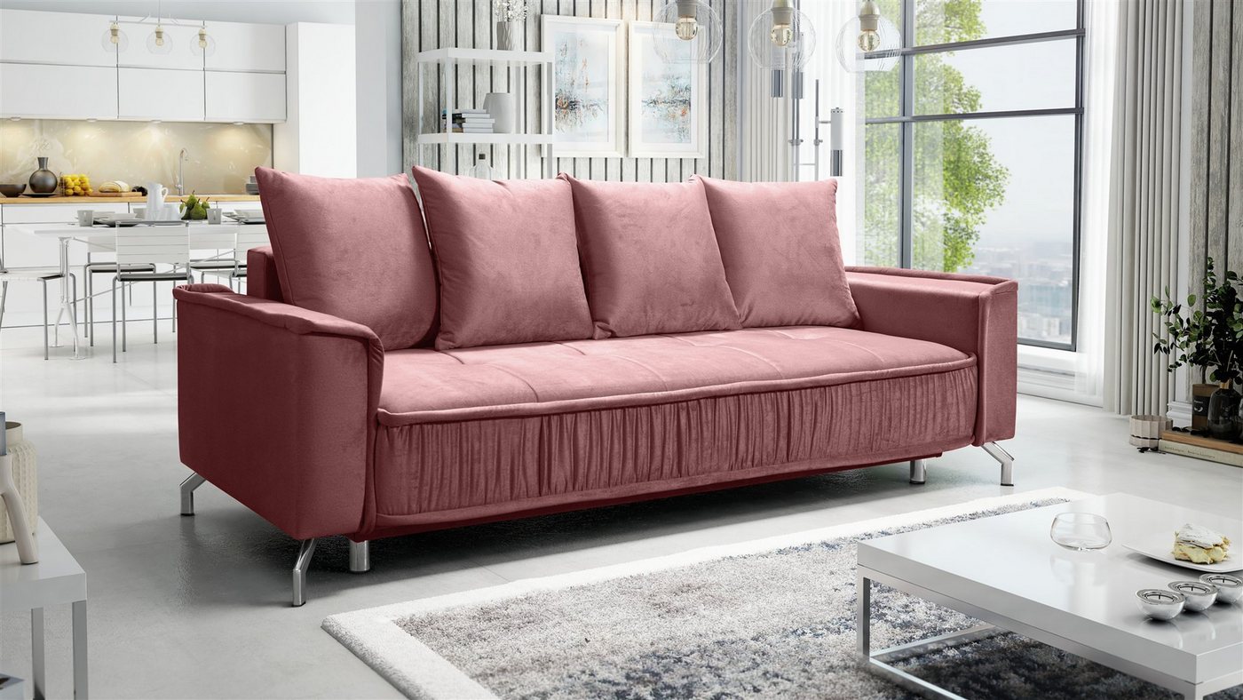 Fun Möbel 3-Sitzer Schlafsofa Sofa FLORENCE in Stoff Bubble oder Element, Inkl. Schlaffunktion mit Bettkasten, Inkl. 4 Rückenkissen Fun Möbel 3-Sitzer Schlafsofa Sofa FLORENCE in Stoff Bubble oder Element, Inkl. Schlaffunktion mit Bettkasten, Inkl. 4 Rückenkissen von Fun Möbel