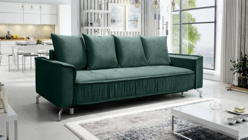 Fun Möbel 3-Sitzer Schlafsofa Sofa FLORENCE in Stoff Bubble oder Element, inkl. 4 Rückenkissen, inkl. Schlaffunktion mit Bettkasten von Fun Möbel