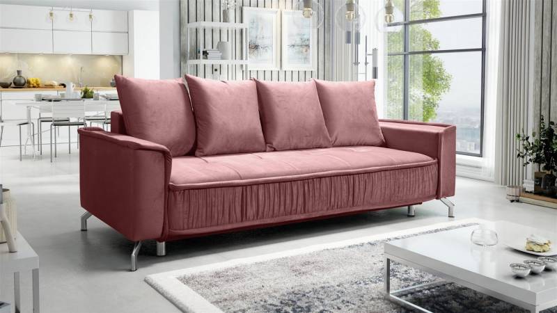 Fun Möbel 3-Sitzer Schlafsofa Sofa FLORENCE in Stoff Bubble oder Element, inkl. 4 Rückenkissen, inkl. Schlaffunktion mit Bettkasten von Fun Möbel