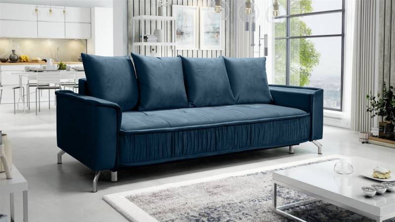 Fun Möbel 3-Sitzer Schlafsofa Sofa FLORENCE in Stoff Bubble oder Element, inkl. 4 Rückenkissen, inkl. Schlaffunktion mit Bettkasten von Fun Möbel