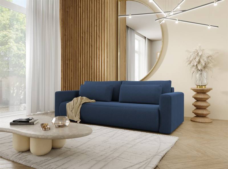 Fun Möbel 3-Sitzer Sofa Designersofa CHAIRA 3-Sitzer mit Schlaffunktion in Stoff Curio, inkl. Bettkasten, Rücken echt bezogen von Fun Möbel
