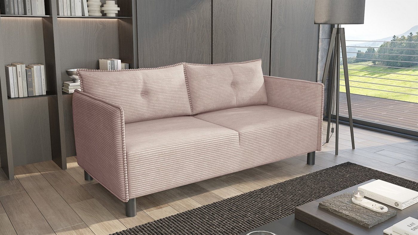 Fun Möbel 3-Sitzer Sofa Designersofa DECLAN in Stoff Lincoln, inkl. 2 Rückenkissen, Rundumbezug von Fun Möbel