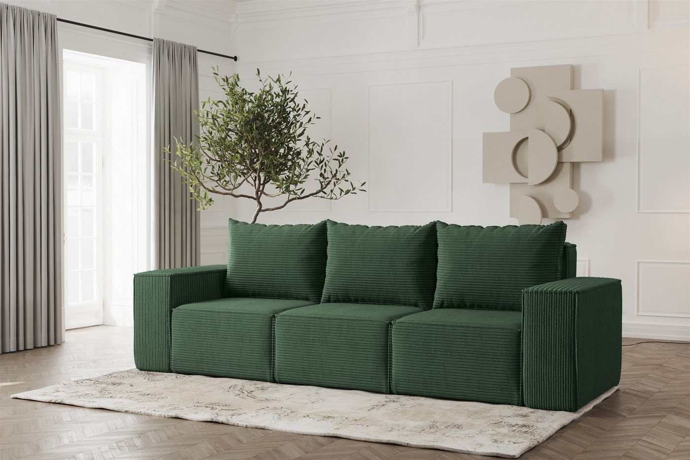 Fun Möbel 3-Sitzer Sofa Designersofa ESTELLE 3-Sitzer in Stoff, Rücken echt bezogen Fun Möbel 3-Sitzer Sofa Designersofa ESTELLE 3-Sitzer in Stoff, Rücken echt bezogen von Fun Möbel
