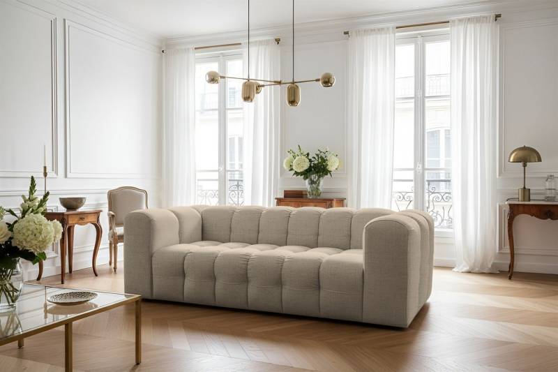 Fun Möbel 3-Sitzer Sofa Designersofa FUN LEONOR, Stoff Moly oder Tiffani, Sofa-Rücken echt bezogen Fun Möbel 3-Sitzer Sofa Designersofa FUN LEONOR, Stoff Moly oder Tiffani, Sofa-Rücken echt bezogen von Fun Möbel