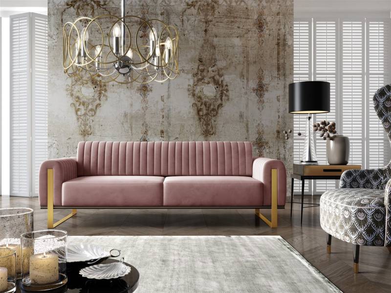 Fun Möbel 3-Sitzer Sofa Designersofa FUN MADINA in Stoff Elisa Velvet, auch im Set erhältlich, Rückenlehne verstellbar (Drehbar) von Fun Möbel
