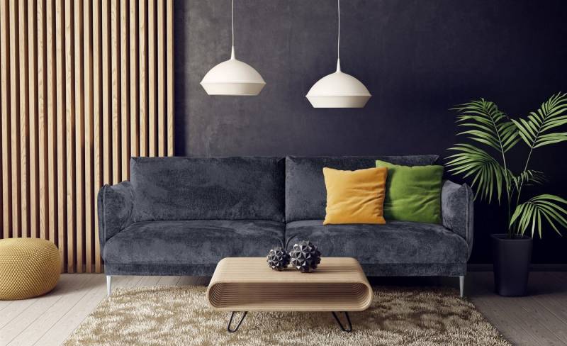 Fun Möbel 3-Sitzer Sofa Designersofa MADISON 3-Sitzer in Stoff Tender Way, Rücken echt bezogen von Fun Möbel