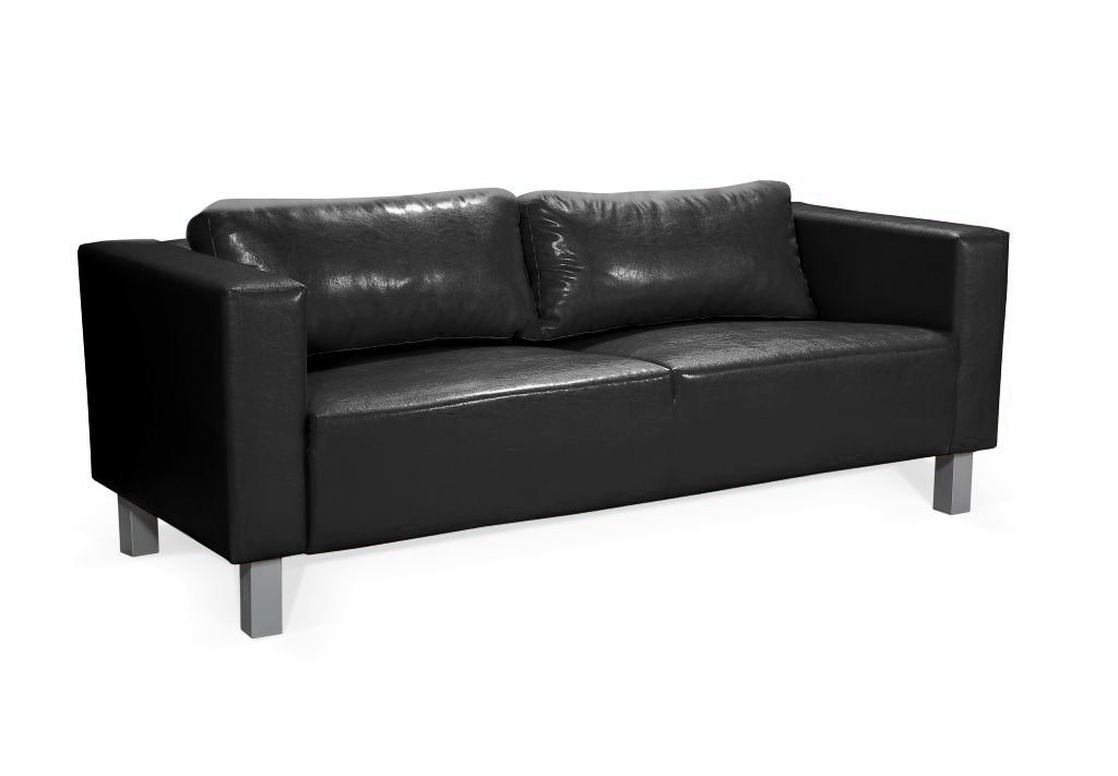 Fun Möbel 3-Sitzer Sofa Designersofa MAILAND 3-Sitzer in Kunstleder, inkl. 2 Rückenkissen von Fun Möbel