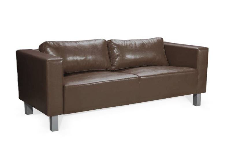 Fun Möbel 3-Sitzer Sofa Designersofa MAILAND 3-Sitzer in Kunstleder, inkl. 2 Rückenkissen von Fun Möbel