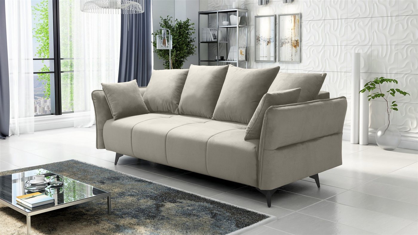 Fun Möbel 3-Sitzer Sofa Designersofa SADIE 3-Sitzer mit Schlaffunktion in Stoff Element, inkl. Bettkasten, Rücken echt bezogen Fun Möbel 3-Sitzer Sofa Designersofa SADIE 3-Sitzer mit Schlaffunktion in Stoff Element, inkl. Bettkasten, Rücken echt bezogen von Fun Möbel