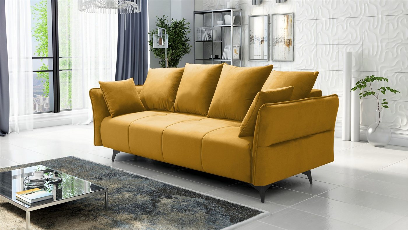 Fun Möbel 3-Sitzer Sofa Designersofa SADIE 3-Sitzer mit Schlaffunktion in Stoff Element, inkl. Bettkasten, Rücken echt bezogen Fun Möbel 3-Sitzer Sofa Designersofa SADIE 3-Sitzer mit Schlaffunktion in Stoff Element, inkl. Bettkasten, Rücken echt bezogen von Fun Möbel