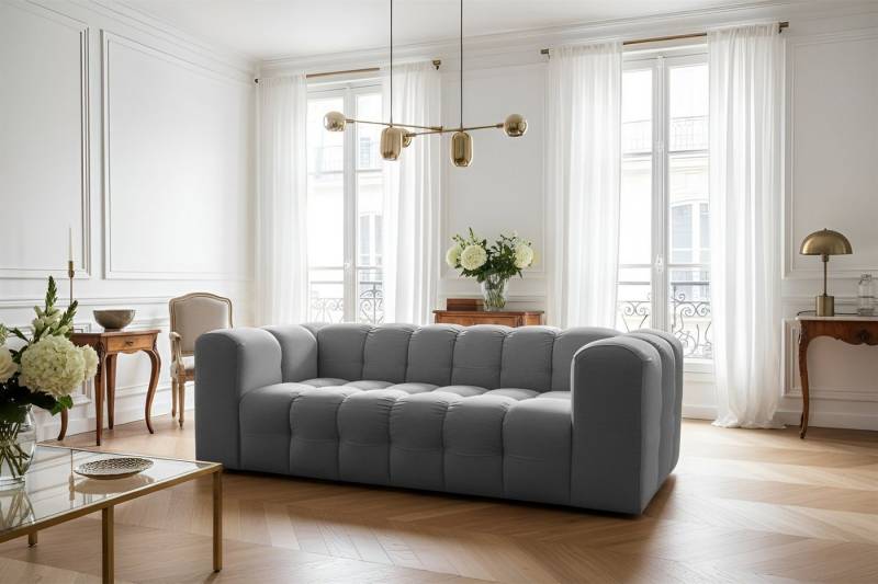 Fun Möbel 3-Sitzer Sofa Designersofa SOLVIE, Stoff Moly oder Tiffani, Sofa-Rücken echt bezogen Fun Möbel 3-Sitzer Sofa Designersofa SOLVIE, Stoff Moly oder Tiffani, Sofa-Rücken echt bezogen von Fun Möbel