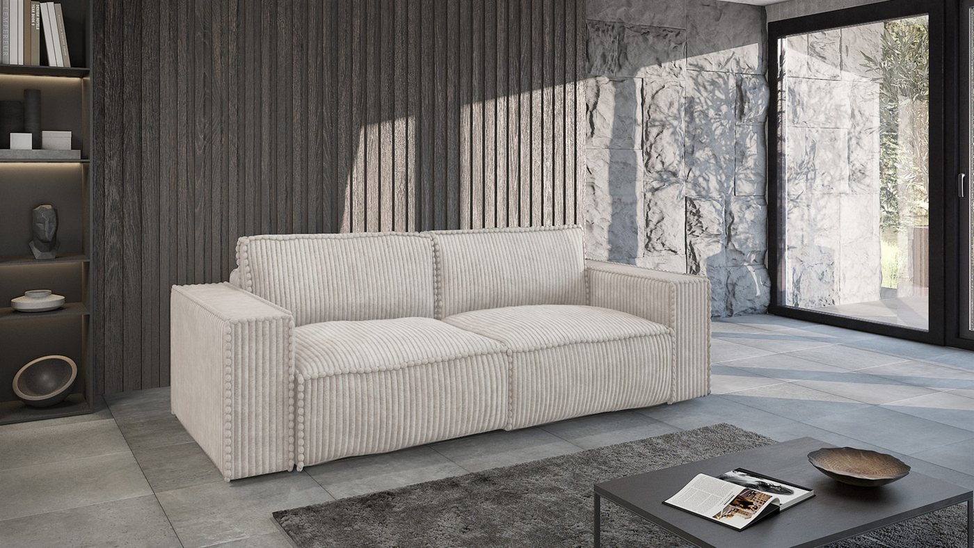 Fun Möbel 3-Sitzer Sofa FUN AVIELA mit Schlaffunktion in Stoff Tilia, Rundumbezug und ausziehbare Liegefläche von Fun Möbel