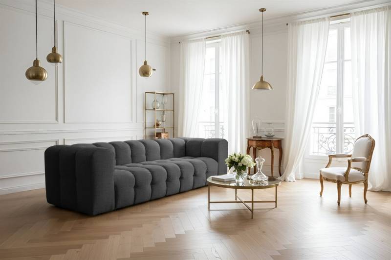 Fun Möbel 4-Sitzer Sofa Designersofa FUN LEONOR, Stoff Moly oder Tiffani, Sofa-Rücken echt bezogen Fun Möbel 4-Sitzer Sofa Designersofa FUN LEONOR, Stoff Moly oder Tiffani, Sofa-Rücken echt bezogen von Fun Möbel