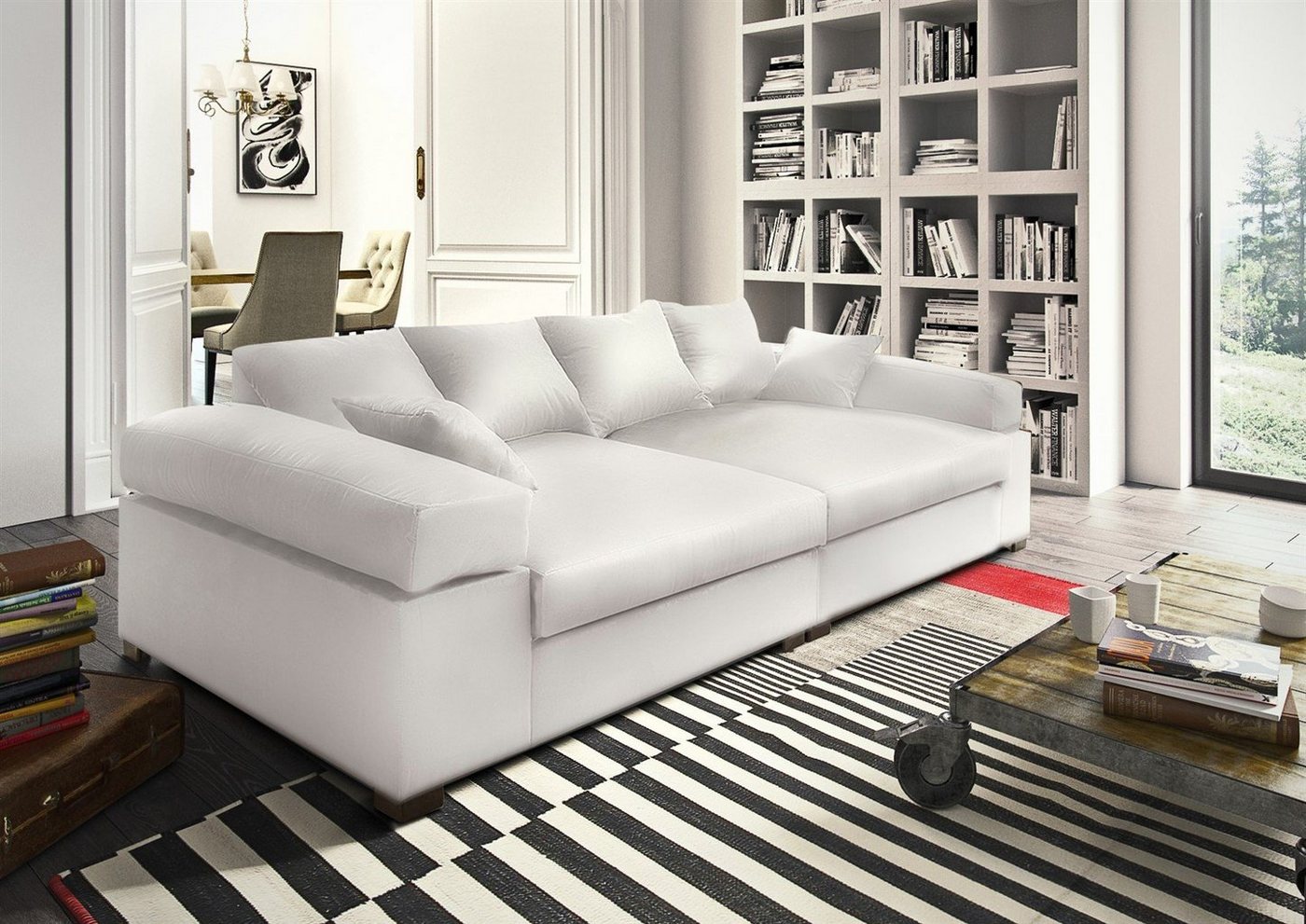 Fun Möbel Big-Sofa Big Sofa Couchgarnitur Megasofa Riesensofa AREZZO, inkl. Zierkissen 1 Teile, Neue Stoffe unter der Artikelnummer: S0V8R0K8OM1P2 von Fun Möbel