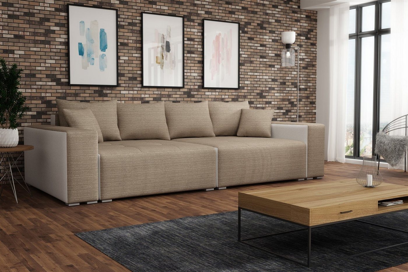 Fun Möbel Big-Sofa Big Sofa Couchgarnitur REGGIO Megasofa mit Schlaffunktion, 1 Teile, mit Schlaffunktion und Bettkästen Fun Möbel Big-Sofa Big Sofa Couchgarnitur REGGIO Megasofa mit Schlaffunktion, 1 Teile, mit Schlaffunktion und Bettkästen von Fun Möbel