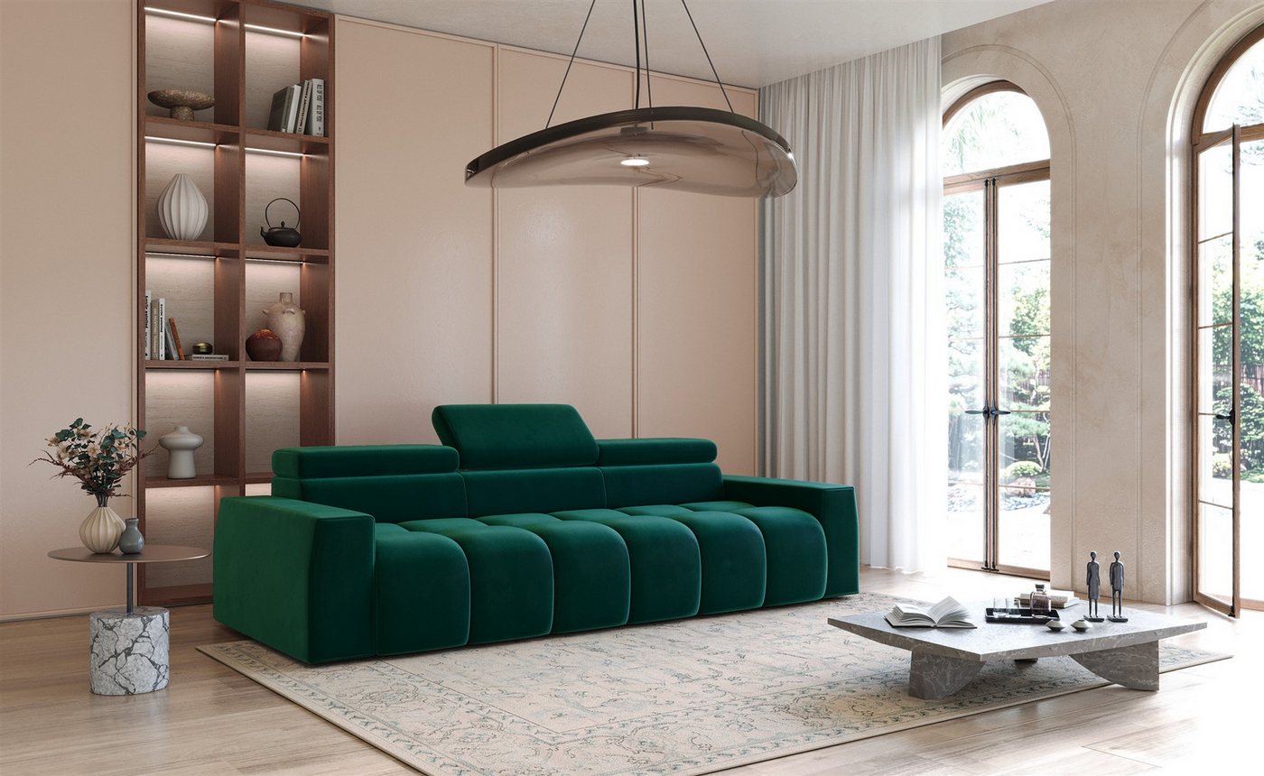 Fun Möbel Big-Sofa Couchgarnitur DARCY Megasofa in Stoff Salvador, Einstellbare Kopfstützen (x3) von Fun Möbel