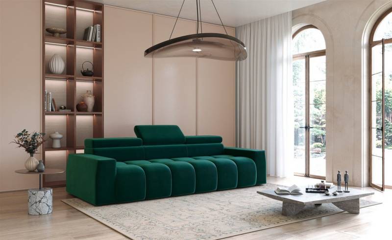 Fun Möbel Big-Sofa Couchgarnitur DARCY Megasofa in Stoff Salvador, Einstellbare Kopfstützen (x3) von Fun Möbel