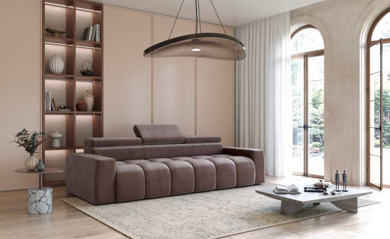Fun Möbel Big-Sofa Couchgarnitur DARCY Megasofa in Stoff Salvador, Einstellbare Kopfstützen (x3) von Fun Möbel
