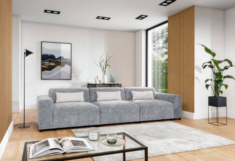 Fun Möbel Big-Sofa Designersofa Sofa ROMY 4-Sitzer in Stoff Enjoy Me, inkl. 3 Zierkissen von Fun Möbel