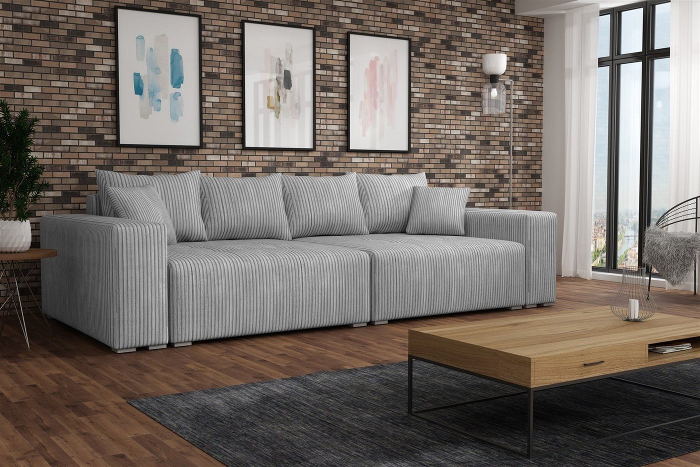 Fun Möbel Big-Sofa Megasofa Couchgarnitur REGGIO inkl. Schlaffunktion, inkl. 2 Bettkasten, inkl. 4 Rücken- und 2 Zierkissen Fun Möbel Big-Sofa Megasofa Couchgarnitur REGGIO inkl. Schlaffunktion, inkl. 2 Bettkasten, inkl. 4 Rücken- und 2 Zierkissen von Fun Möbel