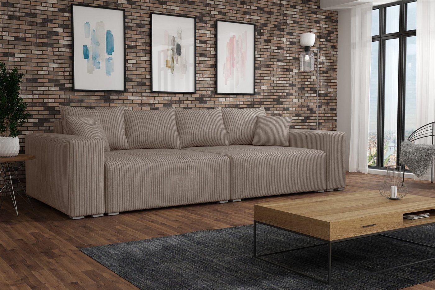 Fun Möbel Big-Sofa Megasofa Couchgarnitur REGGIO inkl. Schlaffunktion, inkl. 2 Bettkasten, inkl. 4 Rücken- und 2 Zierkissen Fun Möbel Big-Sofa Megasofa Couchgarnitur REGGIO inkl. Schlaffunktion, inkl. 2 Bettkasten, inkl. 4 Rücken- und 2 Zierkissen von Fun Möbel