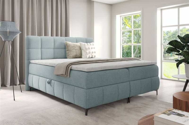 Fun Möbel Boxbett Boxspringbett Bett Schlafzimmerbett FUN ADRIANA in Stoff Aragon (auch in anderen Stoffen erhältlich), inkl. Bettkästen und Topper von Fun Möbel