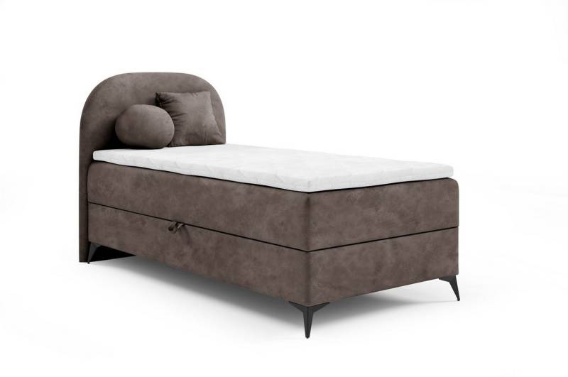Fun Möbel Boxbett Gästebett GORGIA Stoff Jasmin (Füße ca. 13cm hoch, Bettkastenseite wählbar), Inkl. 2 Zierkissen von Fun Möbel