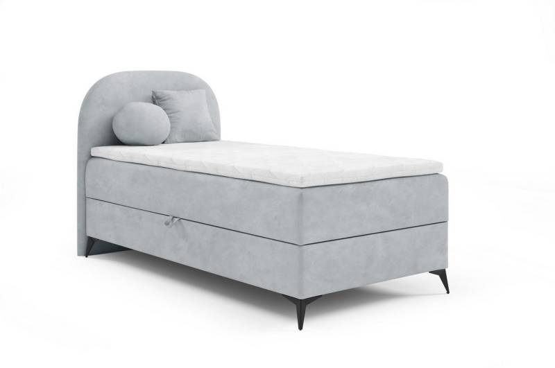 Fun Möbel Boxbett Gästebett GORGIA Stoff Jasmin (Füße ca. 13cm hoch, Bettkastenseite wählbar), Inkl. 2 Zierkissen von Fun Möbel