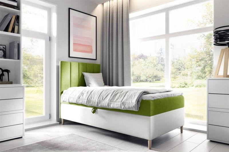 Fun Möbel Boxbett Gästebett Kinderbett HELVI Nr.1 (inkl. Bettkasten und Topper), Bettkastenseite frei wählbar von Fun Möbel