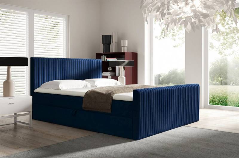 Fun Möbel Boxbett Schlafzimmerbett ADRIEN in Stoff Fresh (Länge 200cm, inkl. Kaltschaumtopper), 2 x Bettkasten von Fun Möbel