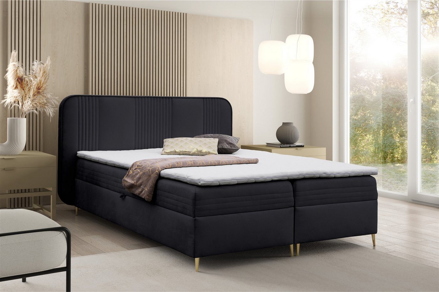 Fun Möbel Boxbett Schlafzimmerbett ALIZE Stoff Fresh, inkl. Bettkasten und Topper Fun Möbel Boxbett Schlafzimmerbett ALIZE Stoff Fresh, inkl. Bettkasten und Topper von Fun Möbel