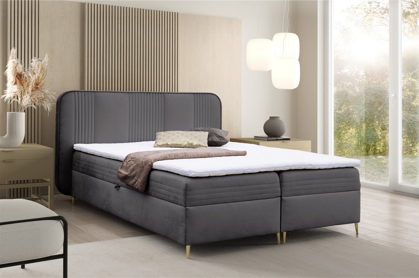 Fun Möbel Boxbett Schlafzimmerbett ALIZE Stoff Fresh, inkl. Bettkasten und Topper Fun Möbel Boxbett Schlafzimmerbett ALIZE Stoff Fresh, inkl. Bettkasten und Topper von Fun Möbel
