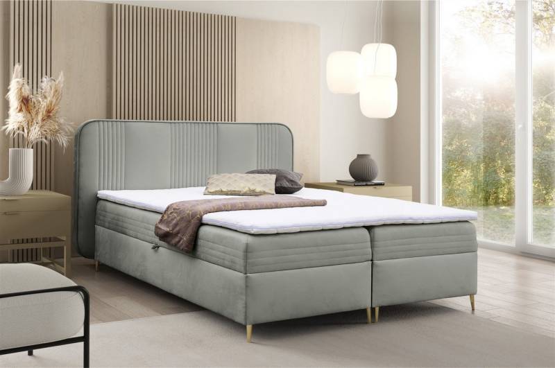 Fun Möbel Boxbett Schlafzimmerbett ALIZE Stoff Fresh, inkl. Bettkasten und Topper von Fun Möbel