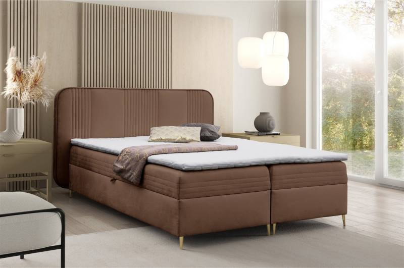 Fun Möbel Boxbett Schlafzimmerbett ALIZE Stoff Fresh, inkl. Bettkasten und Topper von Fun Möbel