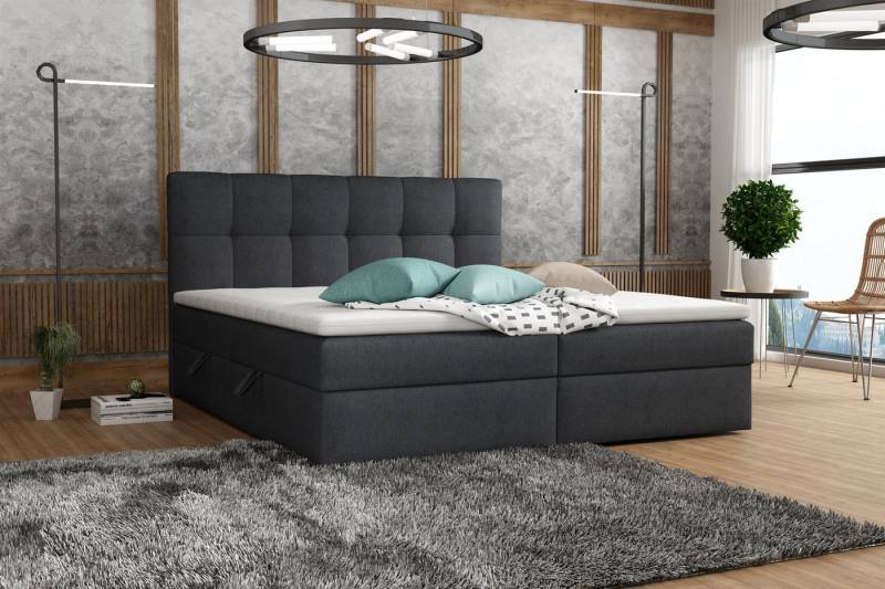 Fun Möbel Boxbett Schlafzimmerbett ARTURO in Stoff Soro oder Kunstleder Soft (inkl. Kaltschaumtopper), 2 x Bettkasten von Fun Möbel