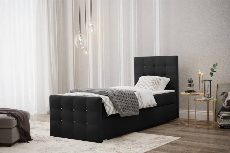 Fun Möbel Boxbett Schlafzimmerbett Bett MAURO (Bettkastenseite wählbar) (inkl. Topper, Boxbett inkl. Topper), Stoff Cosmic oder Kunstleder Madryt von Fun Möbel