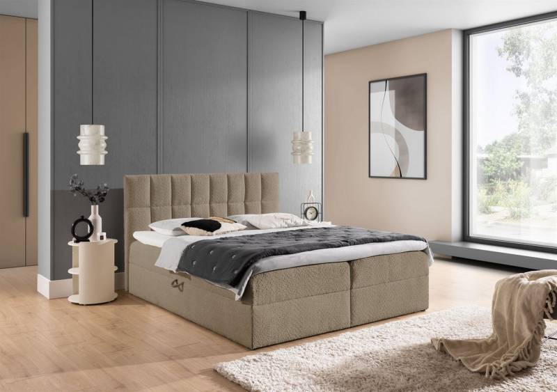 Fun Möbel Boxbett Schlafzimmerbett DOMINGA Standard (mit Bonellfederkernmatratze, inkl. Kaltschaumtopper), 2 x Bettkasten von Fun Möbel