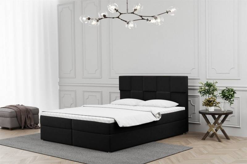 Fun Möbel Boxbett Schlafzimmerbett JOLIE Überlänge in Stoff (auch in Standardlänge erhältlich), inkl. Topper und Bettkästen von Fun Möbel